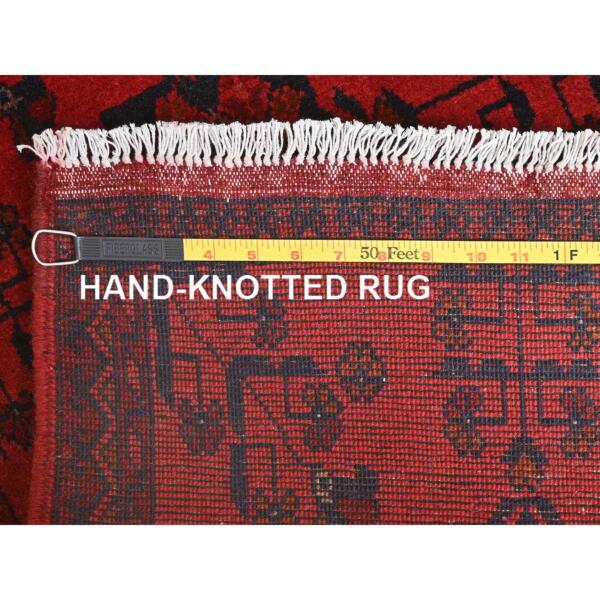 2'x3'3" Madder Red, Afghan Andkhoy with Tribal Design, Natural Wool Hand Knotted, Oriental Rug  - 85185 - Image 8